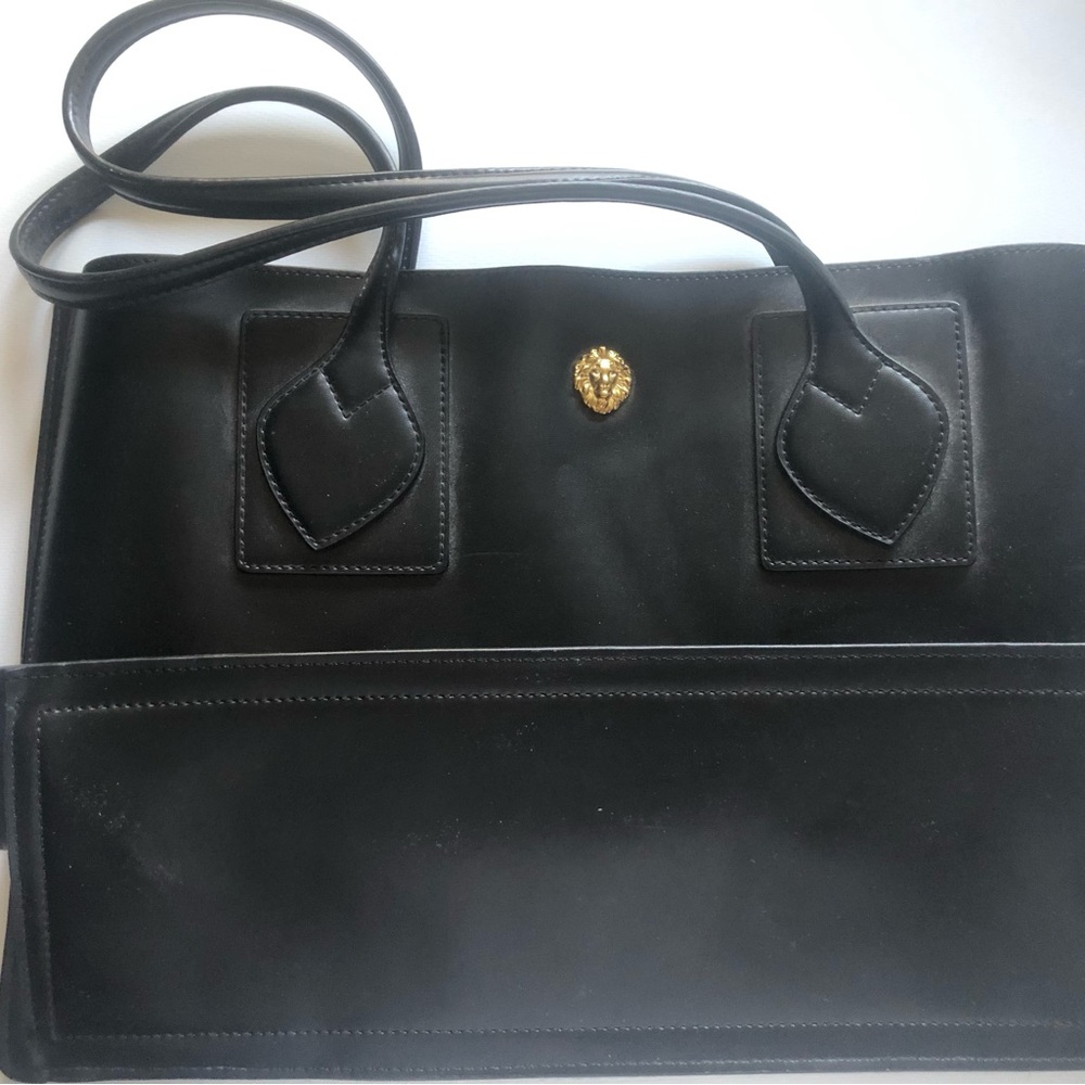 Anne Klein Black Smooth Tote with Double Handles - Picture 6 of 15